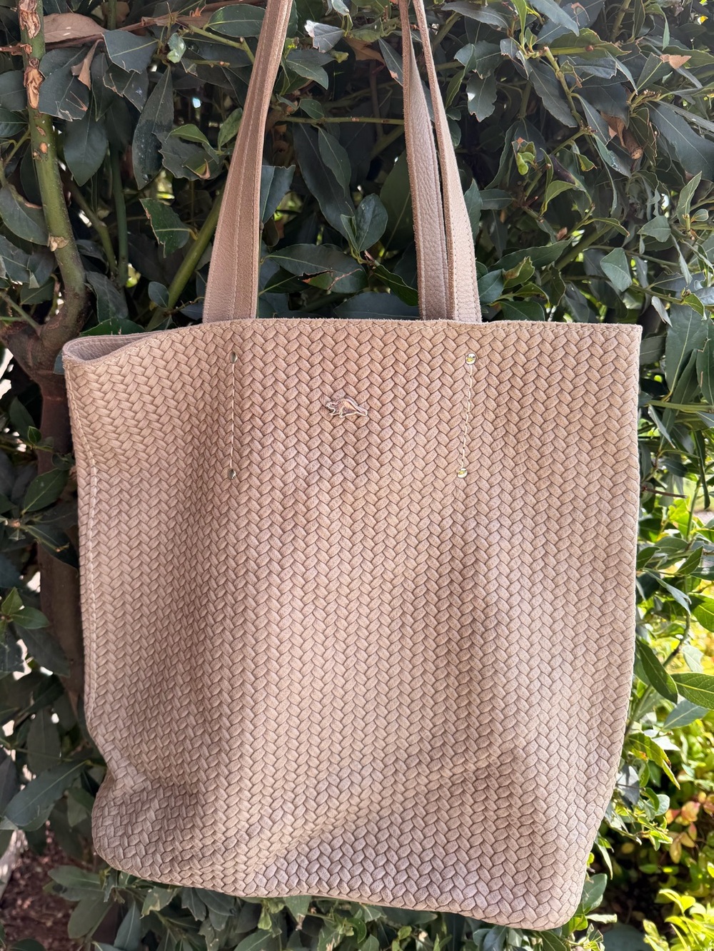 Roots Canada Handcrafted Woven Leather Tote Bag